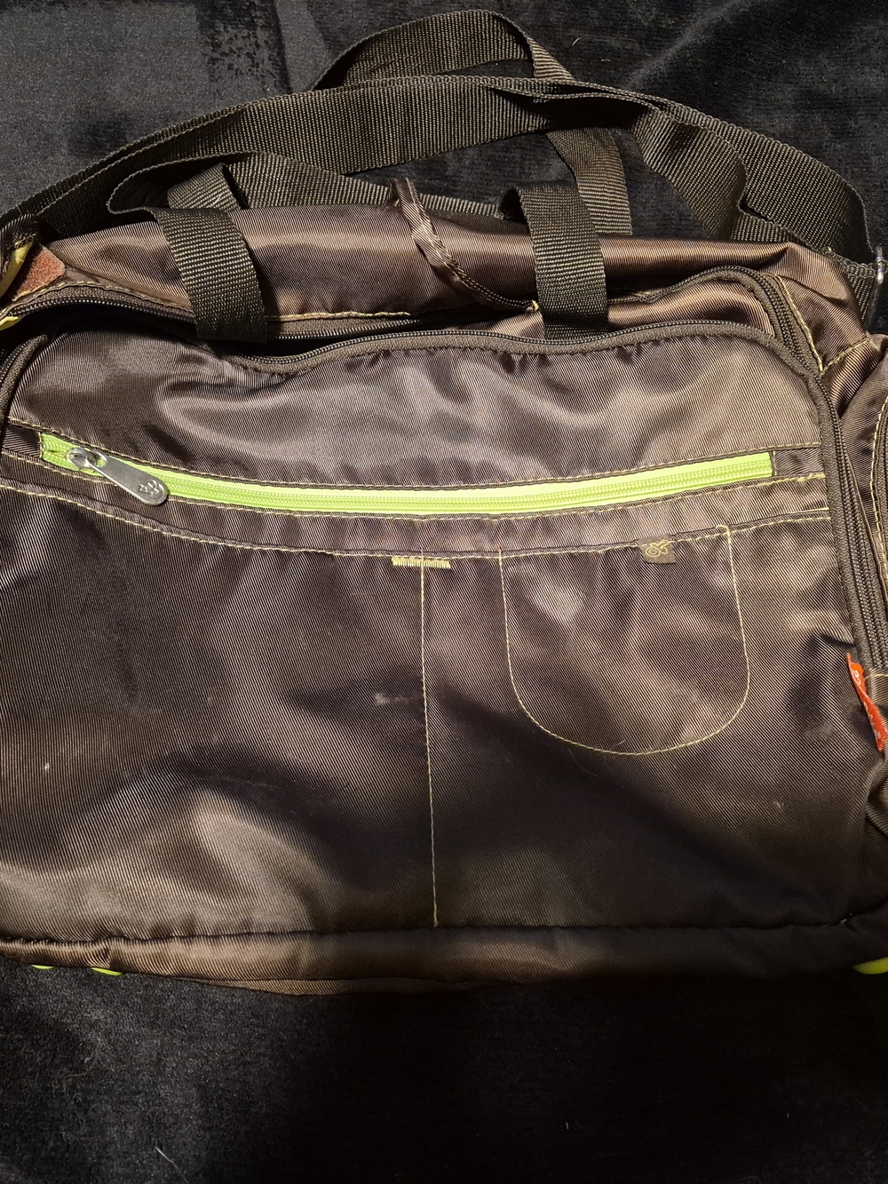 Fisher-Price Fastfinder Messenger Diaper Bag Brown & Green